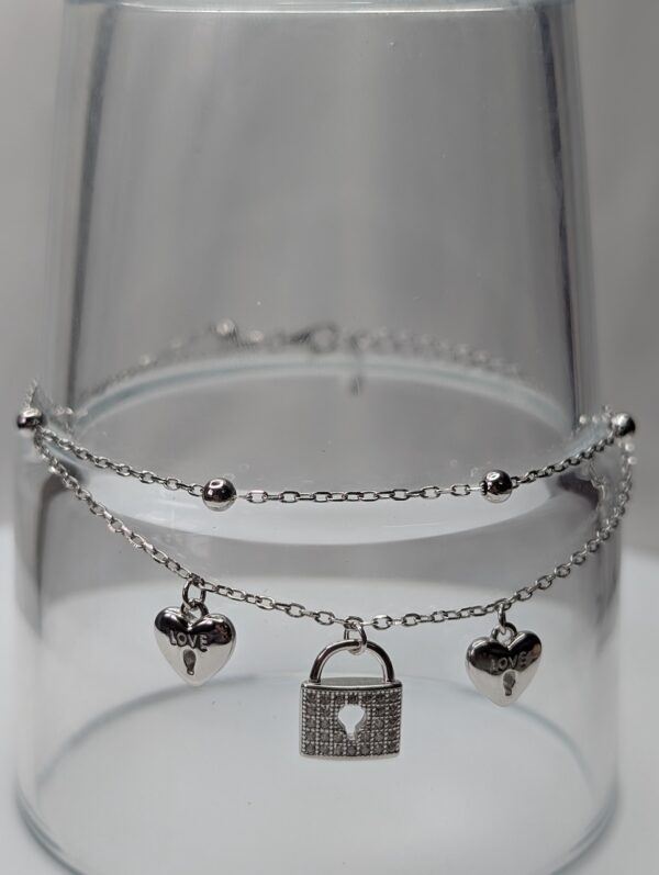 LOVE Lock Charm Bracelet - Image 2