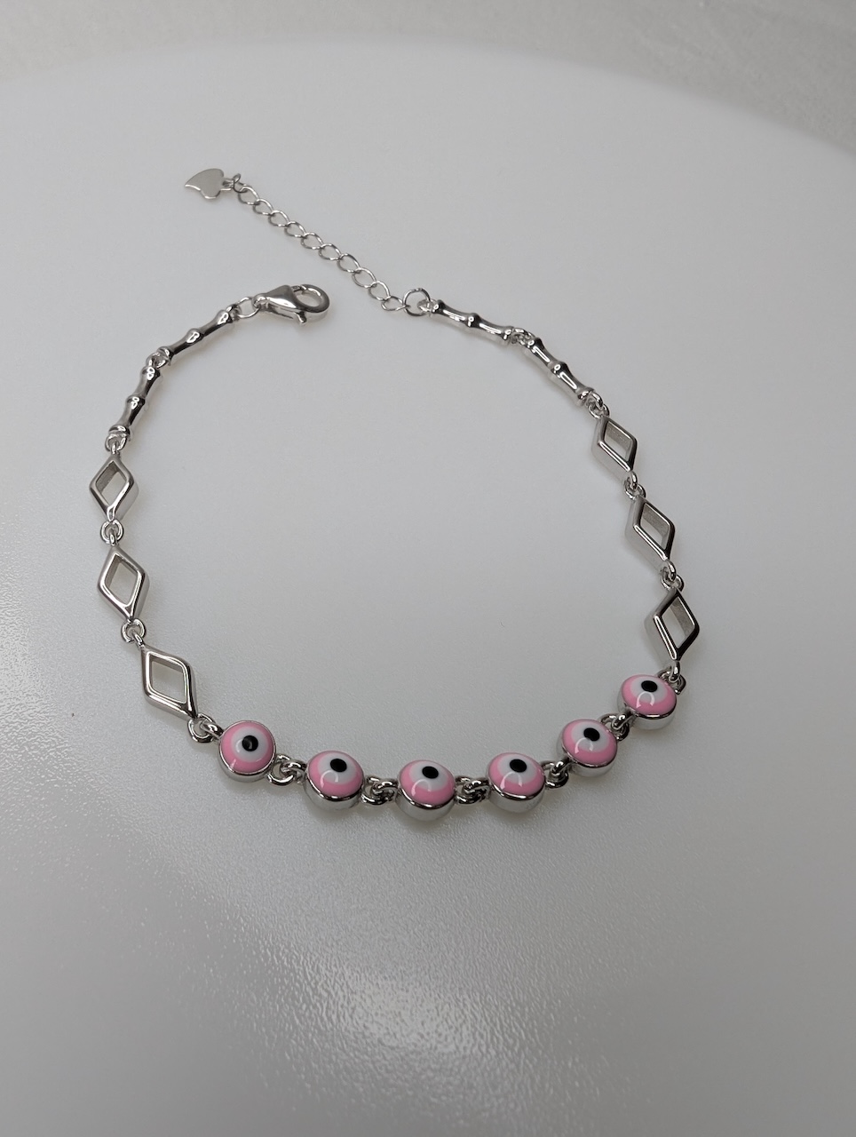 Pink Evil Eye Bracelet - Image 3