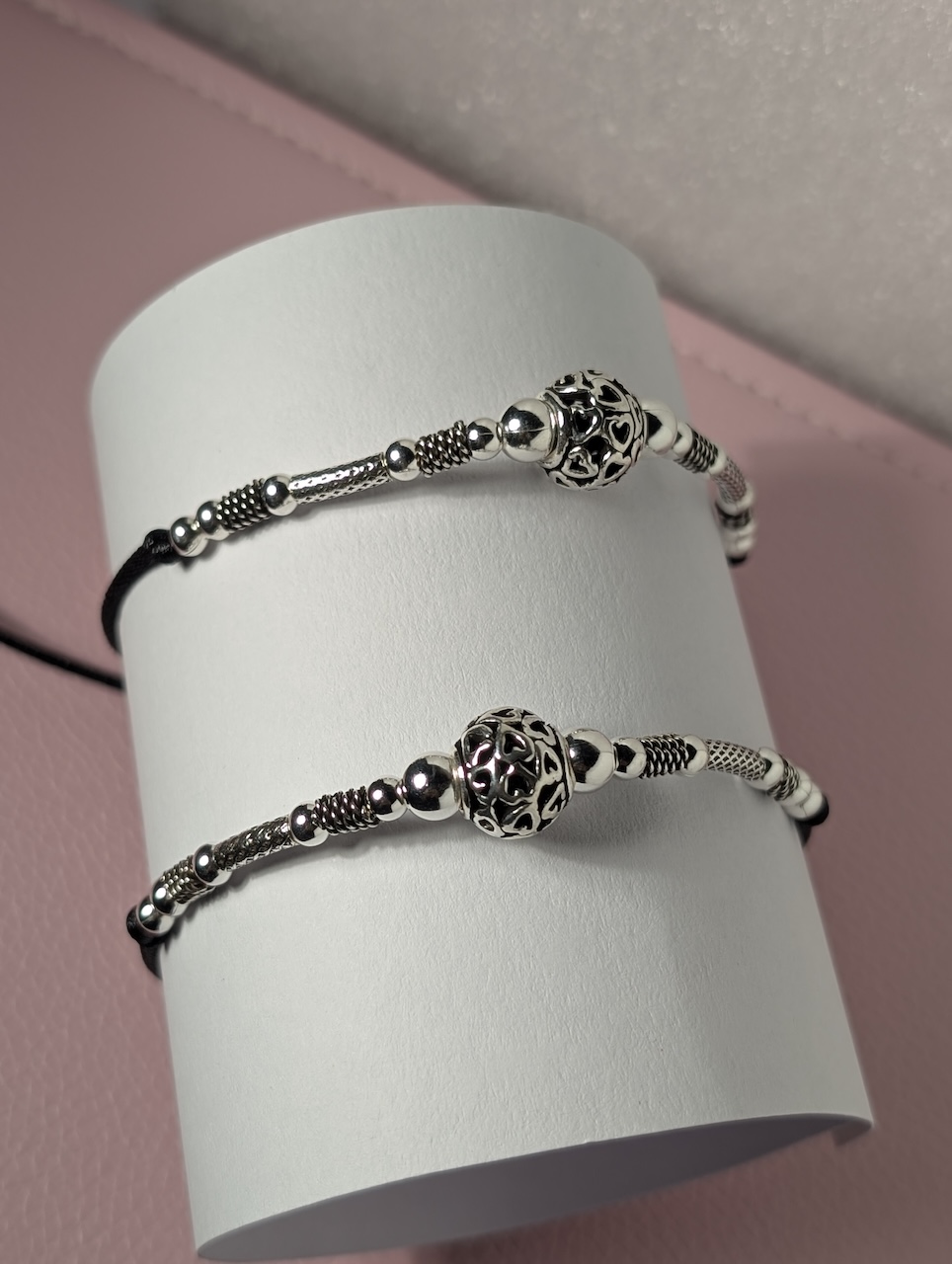 Silver & Black Thread Anklets - Image 5