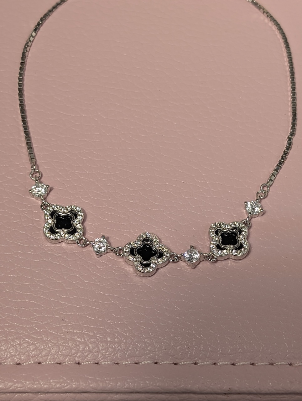 Midnight Clover Silver Anklet - Image 5