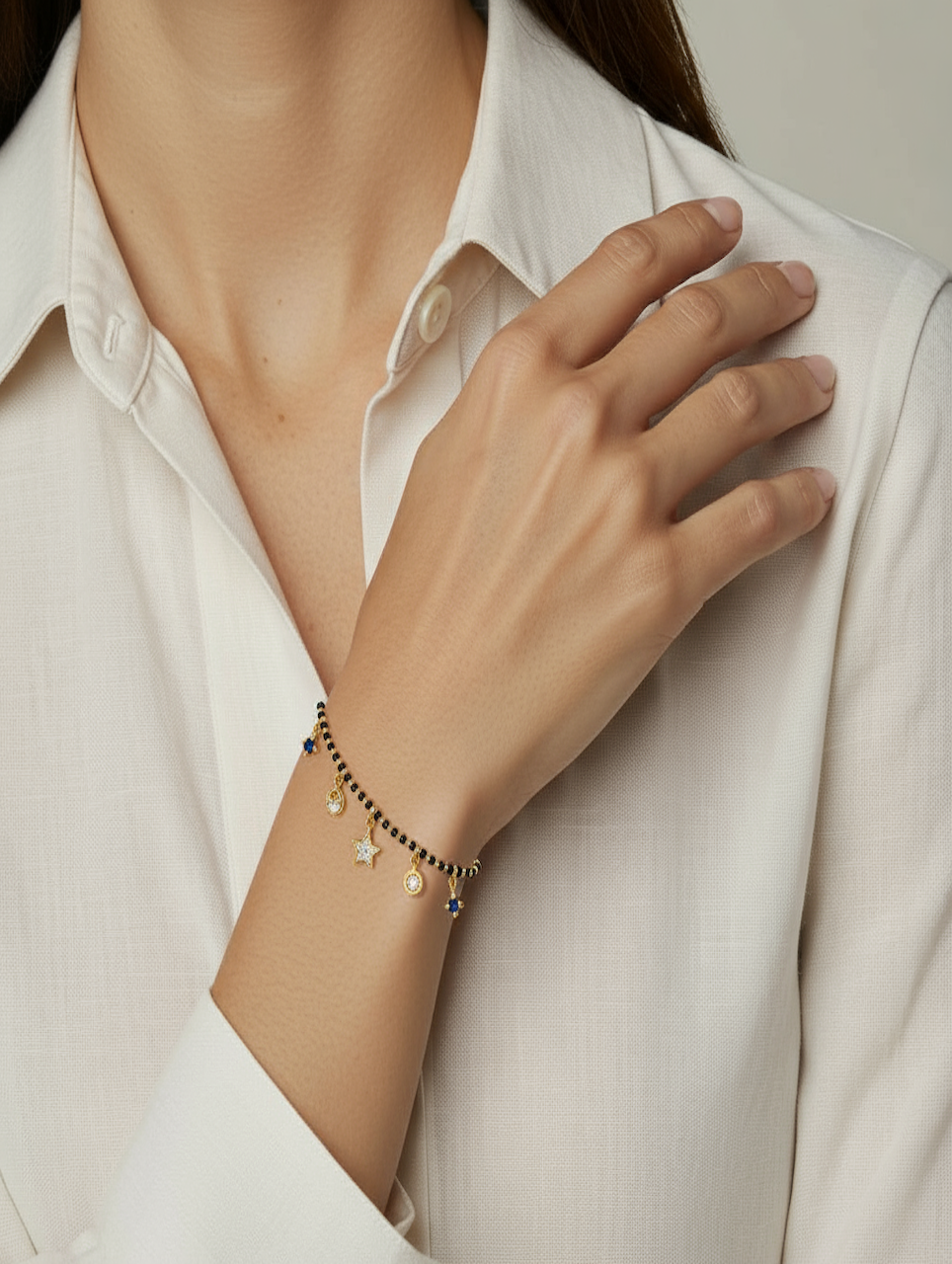 Gold Charm Mangalsutra Bracelet - Image 4