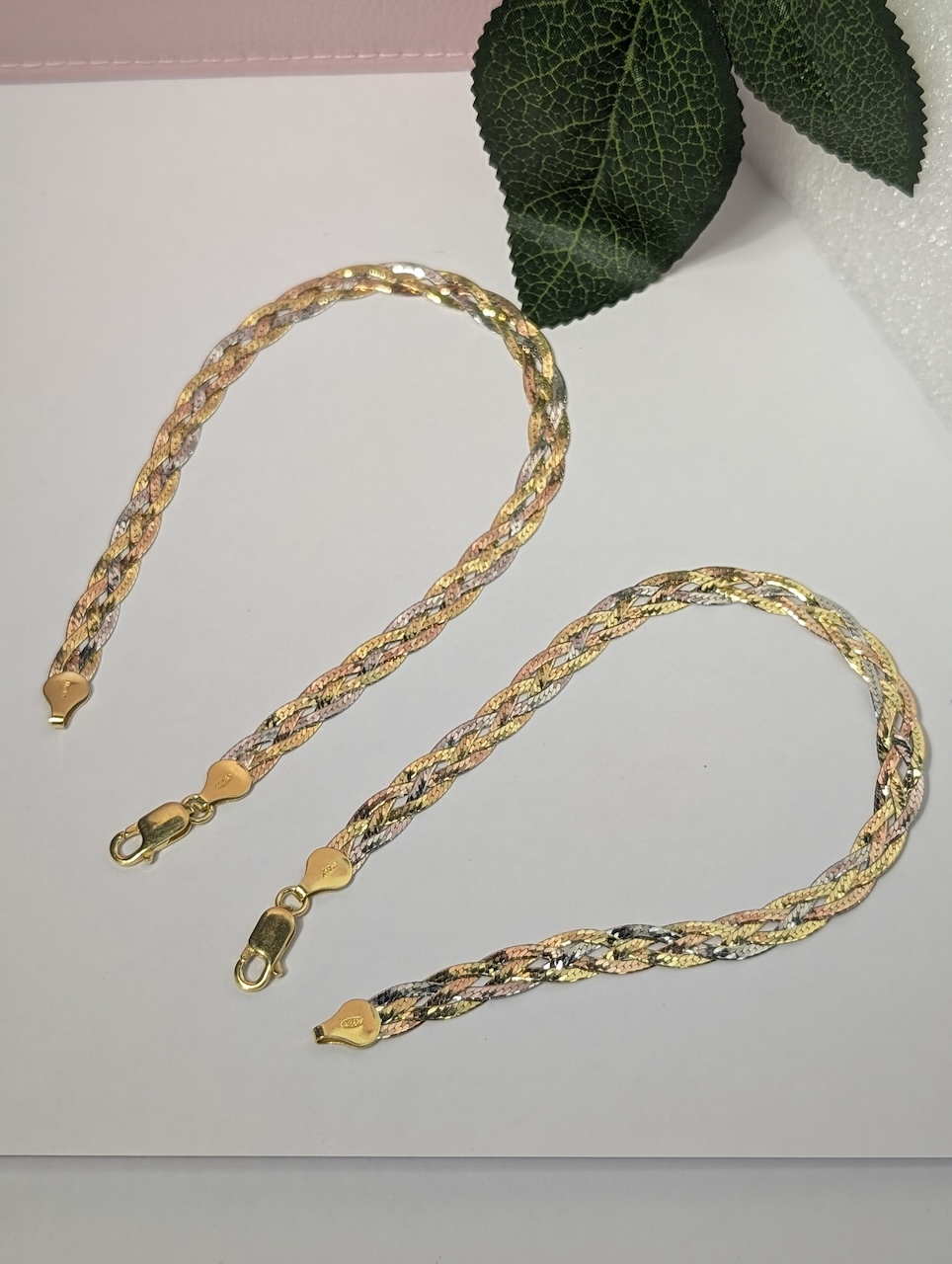 Tricolor Braided Silver Anklet - Image 6