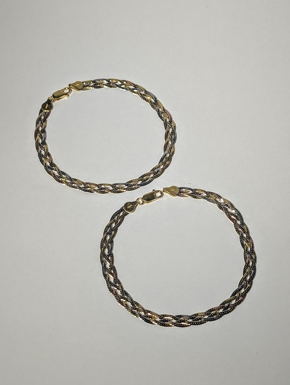 Tricolor Braided Silver Anklet - Image 3