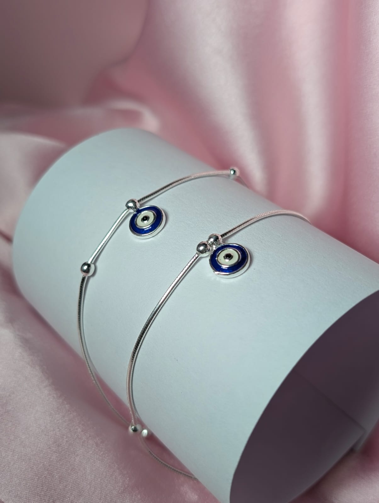 Silver Evil Eye Anklets - Image 3