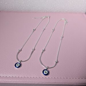 Silver Evil Eye Anklets