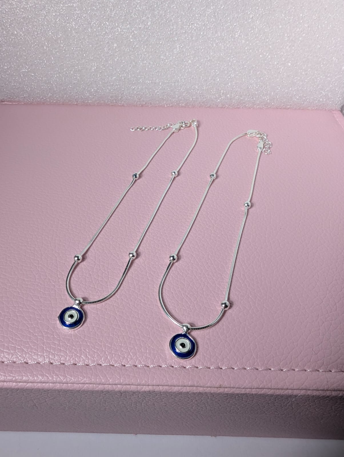 Silver Evil Eye Anklets