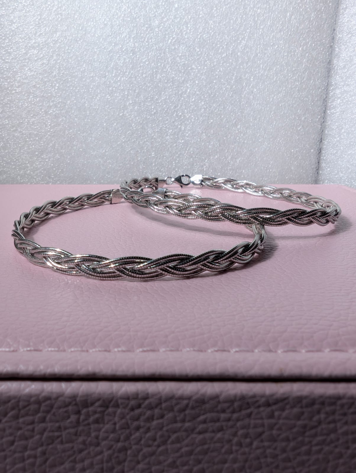Silver Braided Design Anklets - Image 5