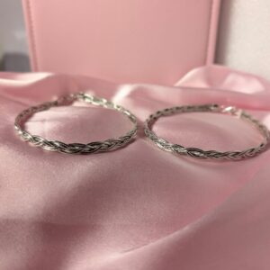 Silver Braided Design Anklets